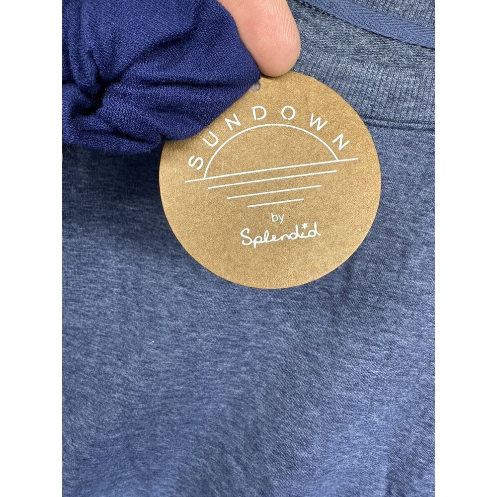 Sundown by Splendid Womens Sweater with Hair Tie Ombre Blue Cropped XL NWT - Picture 9 of 12